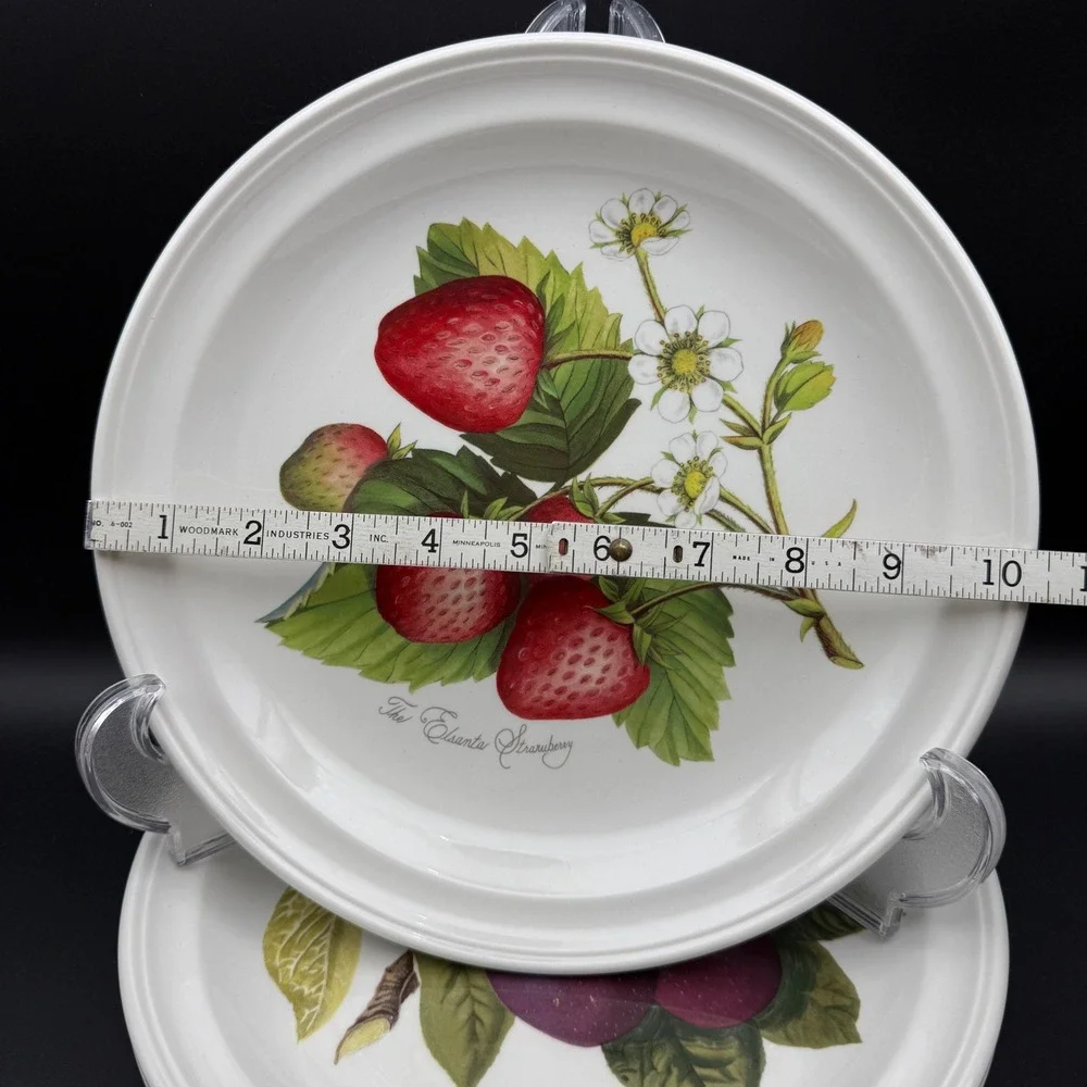 Portmeirion Pomona Dinner Plates Set 4 Fruit Botanical Cottagecore Strawberry
